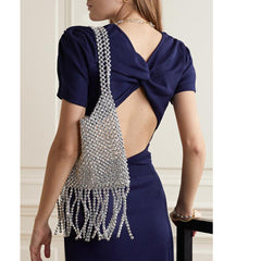 Women's Tassel Beaded Shoulder Design Portable Shoulder Bags