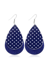 Cute Flag Day Theme Water Drop Earrings