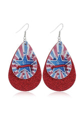 Cute Flag Day Theme Water Drop Earrings