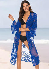 Lace Mesh See Through Beach Cover Up