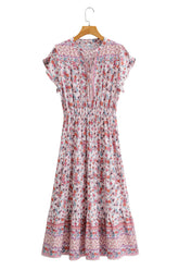 Boho Maxi Dress, Sundress, Pink Rosewood