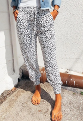 Fashion Casual Print Leopard Bandage Harlan Bottoms