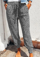 Fashion Casual Print Leopard Bandage Harlan Bottoms