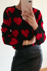 Casual Print Split Joint Contrast O Neck Tops