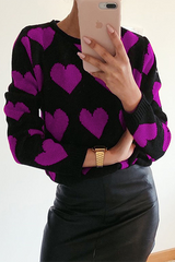Casual Print Split Joint Contrast O Neck Tops