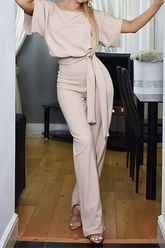 Casual Elegant Solid Strap Design O Neck Straight Jumpsuits(7 Colors)