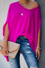 Casual Solid Split Joint One Shoulder T-Shirts(6 colors)