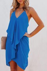 Casual Solid Patchwork Spaghetti Strap Straight Dresses(4 Colors)