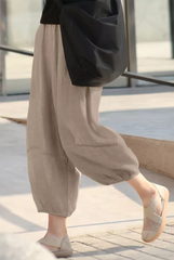 Casual Solid Patchwork Harlan Mid Waist Harlan Solid Color Bottoms