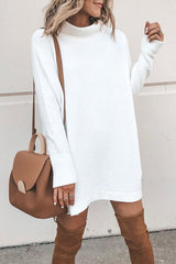Casual Elegant Solid Color Turtleneck One Step Skirt Dresses(4 Colors)