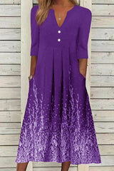 Casual Print Printing V Neck A Line Dresses
