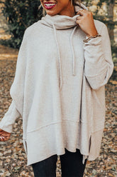 Casual Solid Solid Color Turtleneck Hoodies