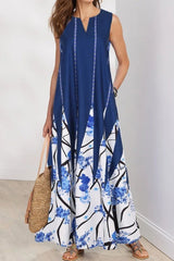 Casual Bohemian Print Pocket O Neck A Line Dresses(3 Colors)