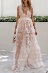 Sexy Celebrities Solid Solid Color V Neck Cake Skirt Dresses