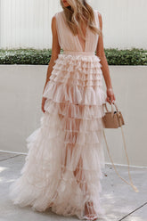 Sexy Celebrities Solid Solid Color V Neck Cake Skirt Dresses