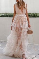 Sexy Celebrities Solid Solid Color V Neck Cake Skirt Dresses