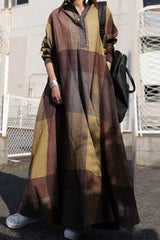Casual College Color Block Contrast POLO collar Dresses