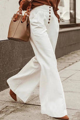 Casual Simplicity Solid Pocket High Waist Solid Color Bottoms(3 Colors)