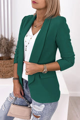 Work Solid Turn-back Collar Outerwea(4 Colors)