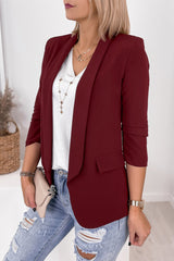 Work Solid Turn-back Collar Outerwea(4 Colors)
