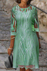 Casual Solid Buttons V Neck Long Sleeve Dresses(4 Colors)