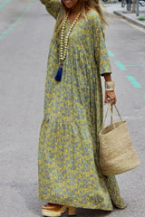 Elegant College Geometric Printing V Neck Printed Dress Dresses