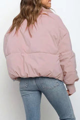 Casual Solid Pocket Zipper Mandarin Collar Outerwear