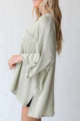 Casual Solid Pocket O Neck Tops