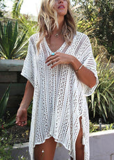 Hollow Out V Neck Cover Up