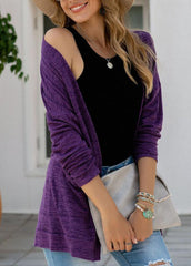 Casual Round Neck Long Sleeve Cardigan