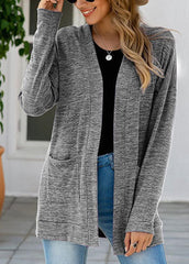 Casual Round Neck Long Sleeve Cardigan