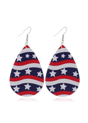 Cute Flag Day Theme Water Drop Earrings