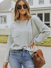 Loose Long Sleeve Solid Color Blouse Top