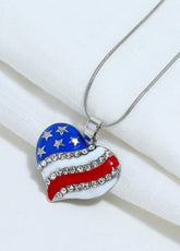 Cute Flag Day Theme Love Shape Necklace