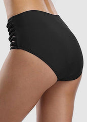 Cut Out Solid Color High Waist Swim Panty
