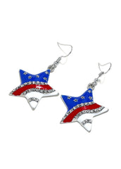 Cute Flag Day Theme Star Shape Earrings