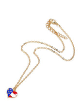 Cute Flag Day Theme Love Shape Necklace