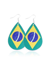 Cute Flag Day Theme Water Drop Earrings