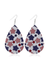 Cute Flag Day Theme Water Drop Earrings
