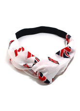 Cross Detail Flag Print White Headband