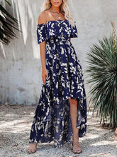 Off Shoulder Ruffle Floral Bodycon Maxi Dress