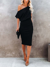 Off-Shoulder Solid Color Dress