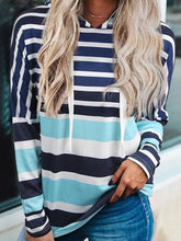 Drawstring Color Block Long Sleeve Hoodie