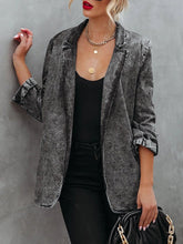 Open Front Pocket Jean Jacket Top
