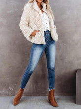 Lapel Fleece Cropped Teddy Trucker Jacket