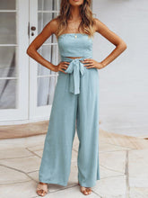 Casual Sleeveless Crop Top Wide Legs Long Jumpsuit
