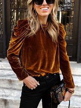 Casual Fleece Round Neck Long Sleeve Top