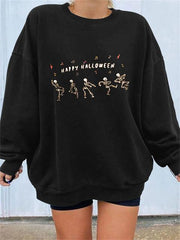 Pumpkin Skull Print Funny Halloween Sweatshirts