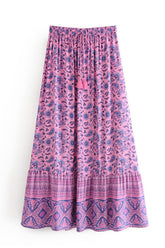 Boho Skirt, Hippie Skirts, Maxi Skirt, Paisley in Purple Iris