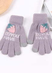 Cartoon Strawberry Pattern Gloves